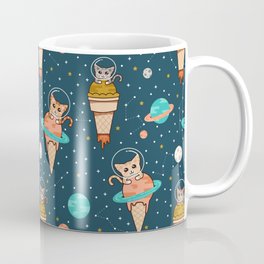 Cats Floating on Ice Cream in Space Mug