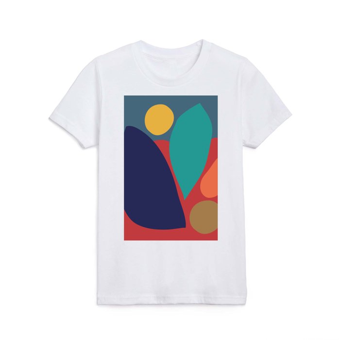 Contemporary Abstract Shapes in Saturated Earthy Hues Kids T Shirt