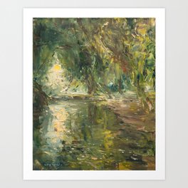 River bank in the morning Art Print