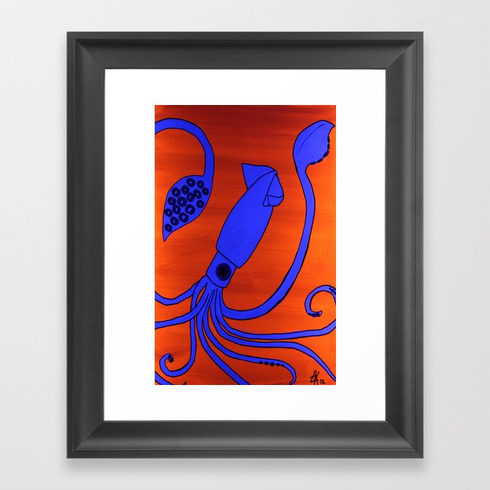 Leopold the Squid Framed Art Print