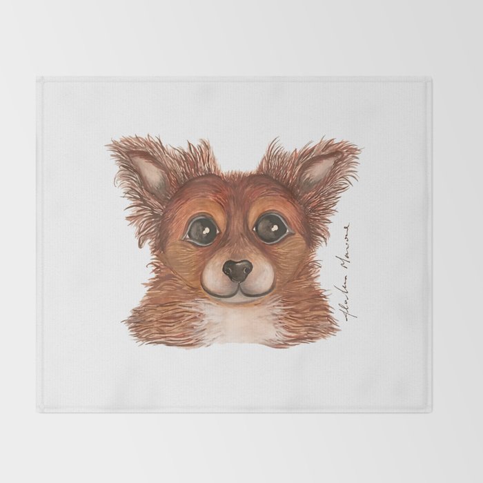 Alvin The Long Haired Chihuahua Throw Blanket By Alliescalici