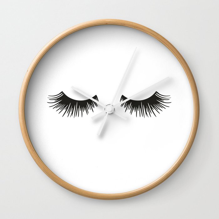 Closed Eyelashes Wall Clock