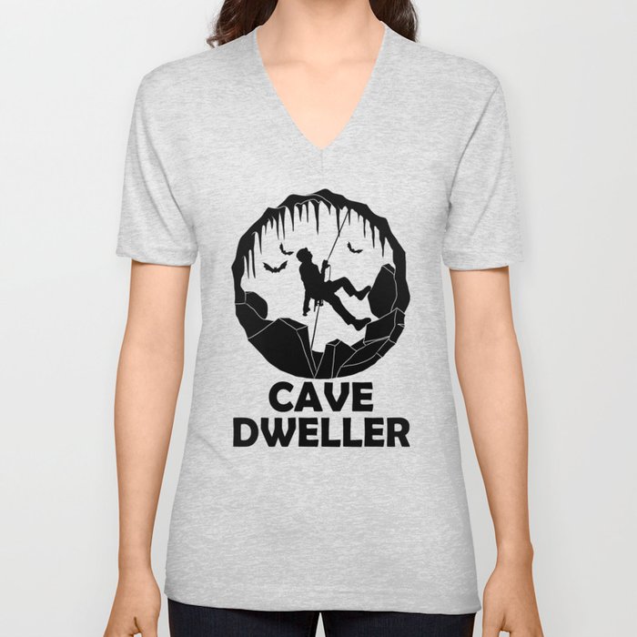 Cave Dweller - Funny Caving Spelunking for Cavers V Neck T Shirt