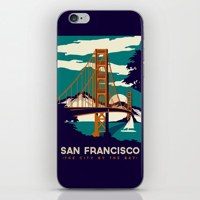 San Francisco Golden Gate Bridge Retro Vintage iPhone Skin
