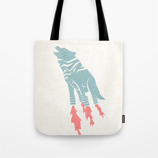 Robot Wolf-Tiger from Outer Space Tote Bag