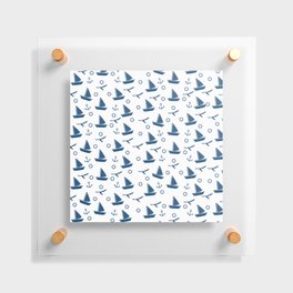 Cute Boat Lover Print Pattern Floating Acrylic Print