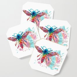 Motivational Inspirational Art - Bee Yourself Coaster