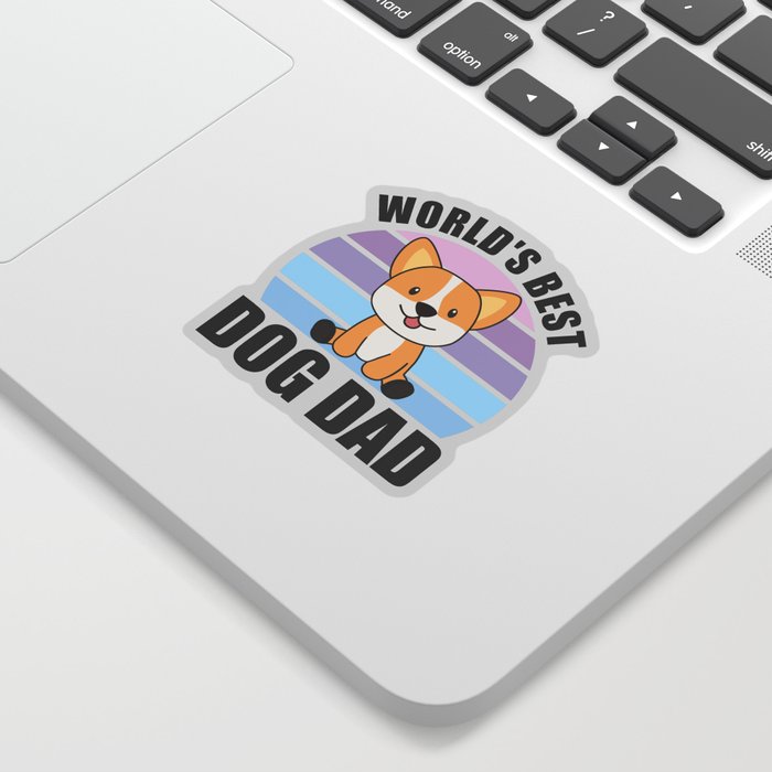 Worlds Best Dog Dad Sweet Dog Corgi Dog Sunset Sticker