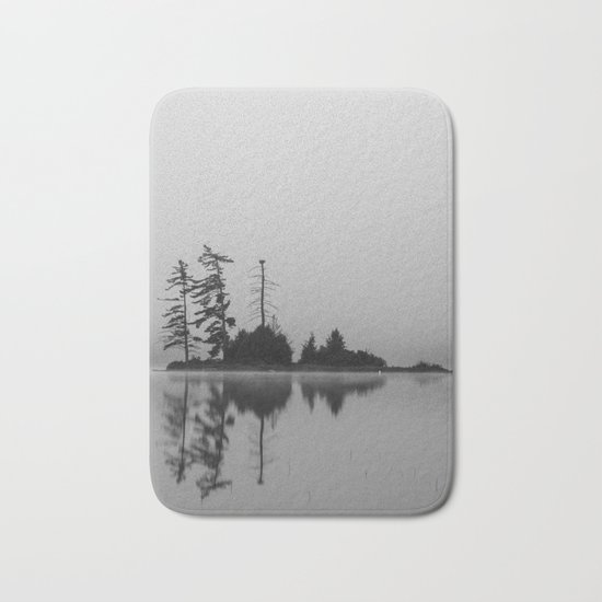 trees in the fog Bath Mat