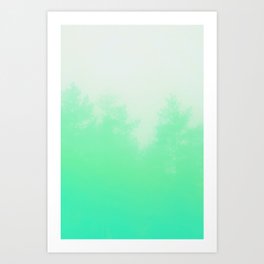 Out of focus - cool green Art Print