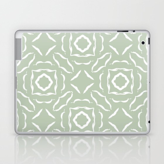 Floating Shapes Lace Pattern Mint Laptop & iPad Skin