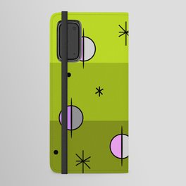 Retro Space Age Planets Stars Chartreuse Android Wallet Case