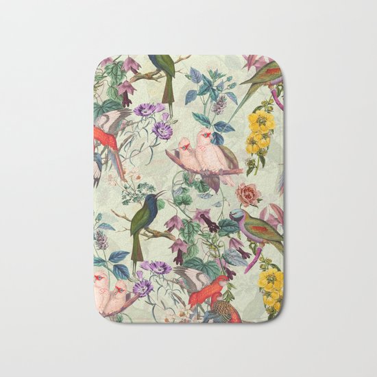 Floral and Birds VIII Bath Mat