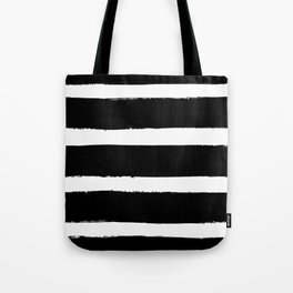 Black & White Paint Stripes by Friztin Tote Bag