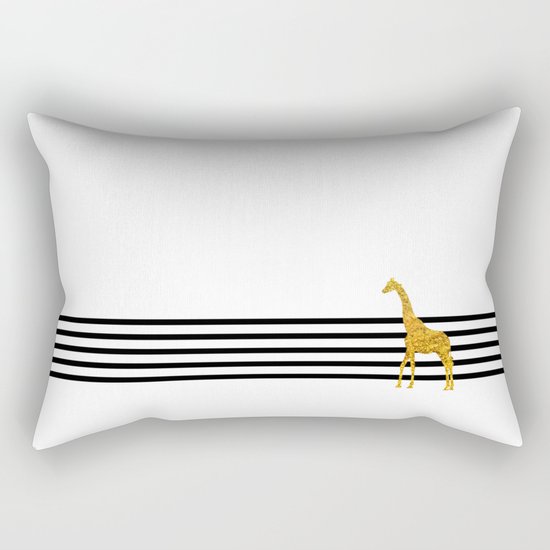 Gold Giraffe Rectangular Pillow