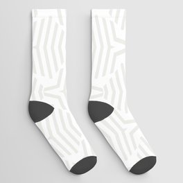 Off White and White Geometric Stripe Shape Pattern Pairs Dulux 2022 Popular Colour Cloudy Dreams Socks