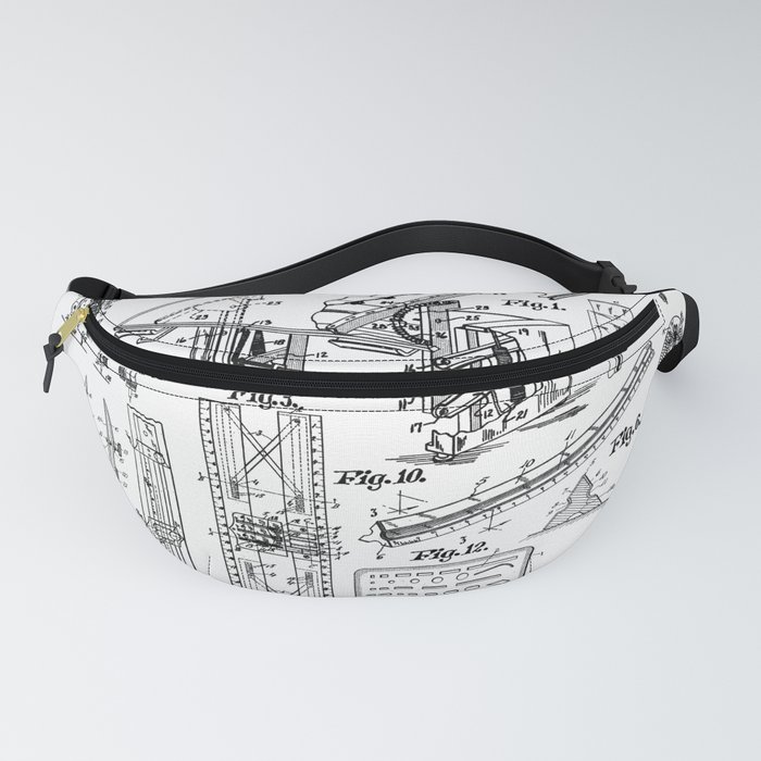 Architect Architecture Student Tools Vintage Patent Print Fanny Pack