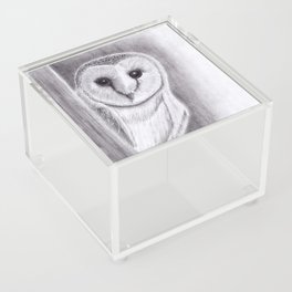 Barn Owl Pencil Drawings Acrylic Box