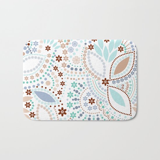 Colorful pattern light pastel colors with beads Bath Mat