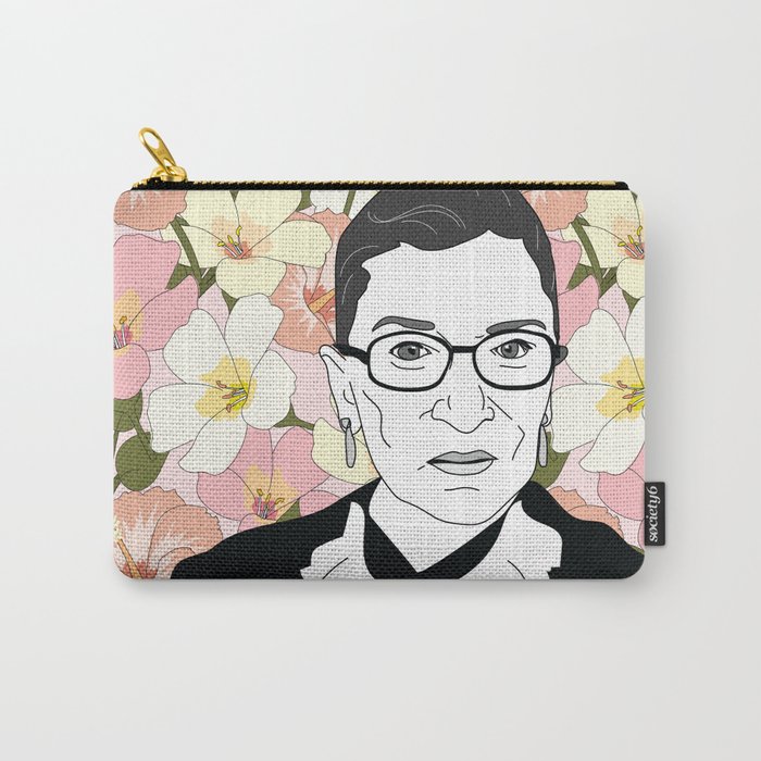 RBG Pink Floral Carry-All Pouch