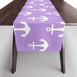 Anchors (White & Lavender Pattern) Table Runner