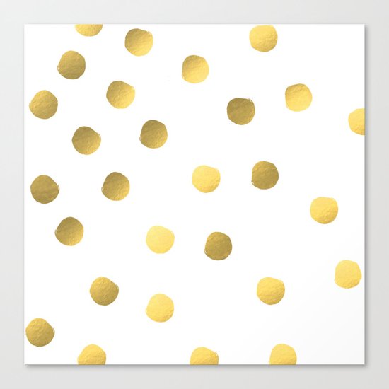 Painted spots of gold Canvas Print