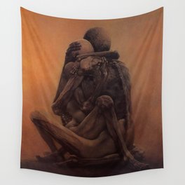 Untitled (Lovers), by Zdzisław Beksiński Wall Tapestry