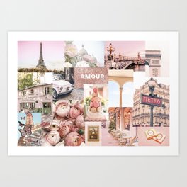 French Wall Collage Art Print
