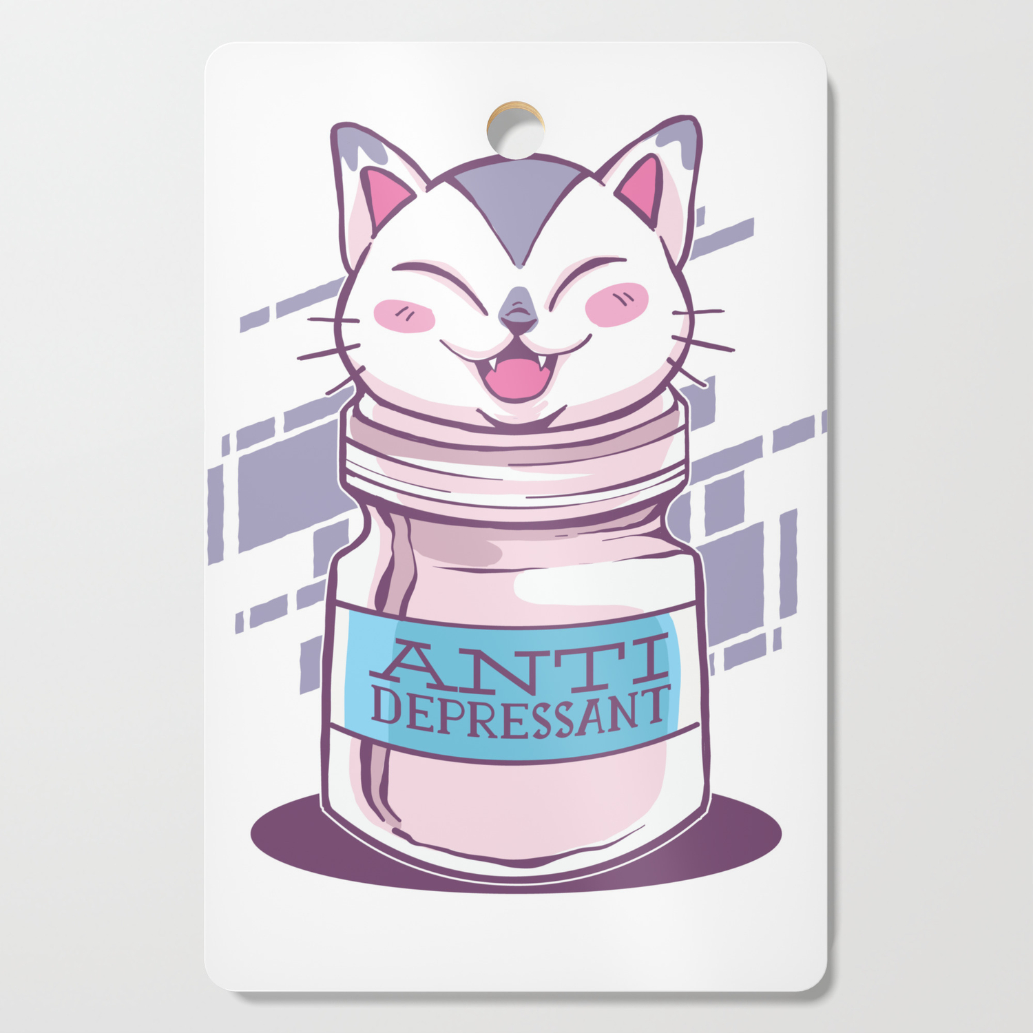 Cats Are My Anti Depressant Cat Lover Print Cutting Board By