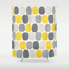 Wonky Ovals in Yellow Shower Curtain