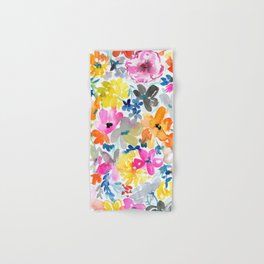 floral watercolor pattern: vivid and pastel colors Hand & Bath Towel