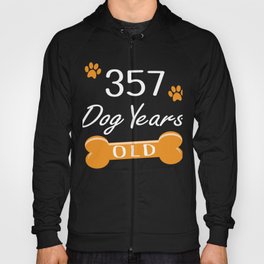 357 Dog Years Old Funny 51st Birthday Puppy Lover graphic Hoody