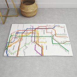 New York City subway map Rug