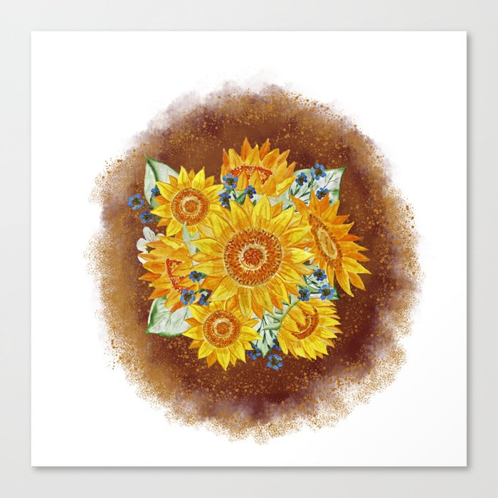 Sunflowers, Backgrounds, clipart, flower, Canvas Print