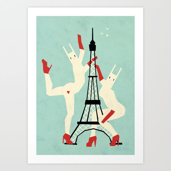 Paris bunnies Art Print