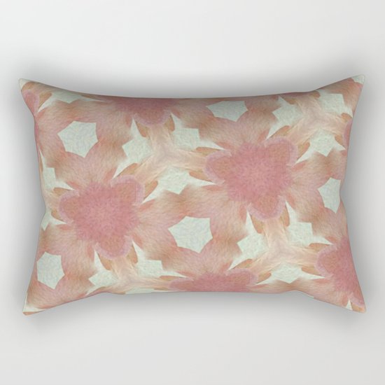 Geometric Floral Design - Pink Rectangular Pillow