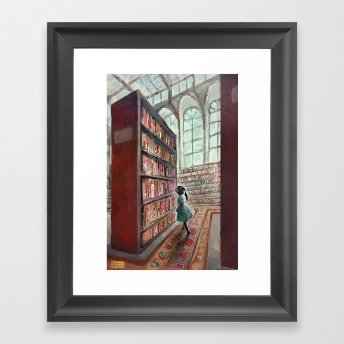 Exploring the Library Framed Art Print