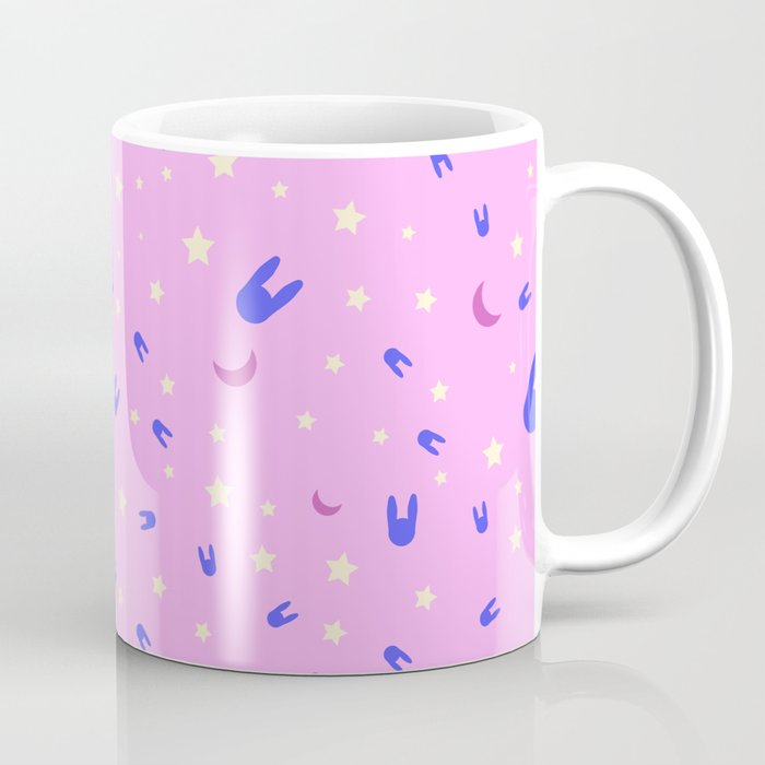 Anime inspired vibrant pattern on pink Coffee Mug