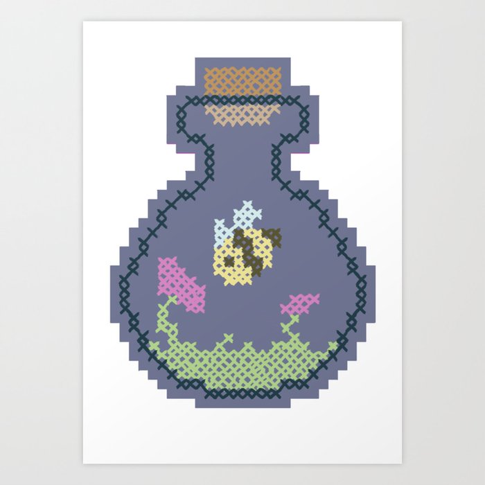 Bee in a Bottle Art Print