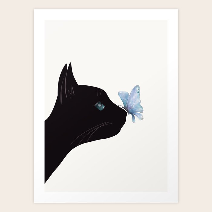 cat and butterfly
