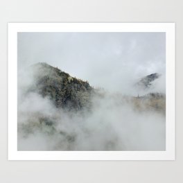 Misty mountains  Art Print