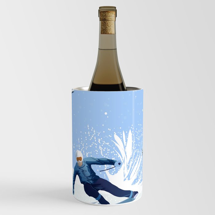 Skiing with Snowman Wine Chiller
