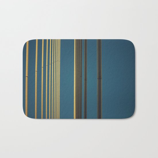 Yellow lines into the sky Bath Mat