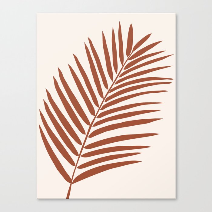 Palm Leaf Rust Terracotta Canvas Print