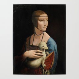 Woman with ferret - Leonardo Da Vinci Poster