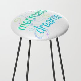 Mermaid Dreams with Swirly Bubbles Counter Stool