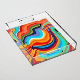Abstract Rainbow art Acrylic Tray