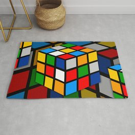 Multicolored Rubik Cube Area & Throw Rug
