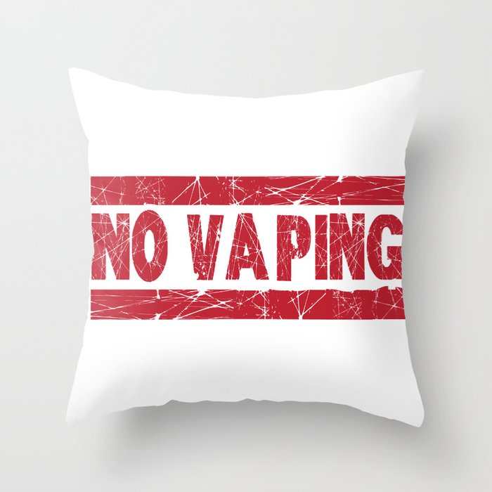 No Vaping Red Ink Stamp Throw Pillow