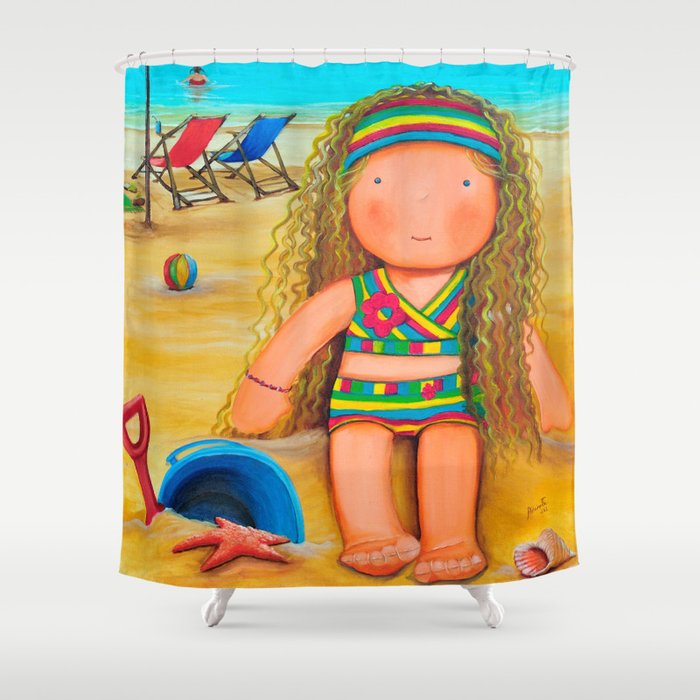 Mia At The Beach Girls Room Fine Art Print Beach Theme